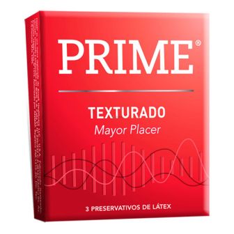 PRESERVATIVO PRIME TEXTURADO ROJO